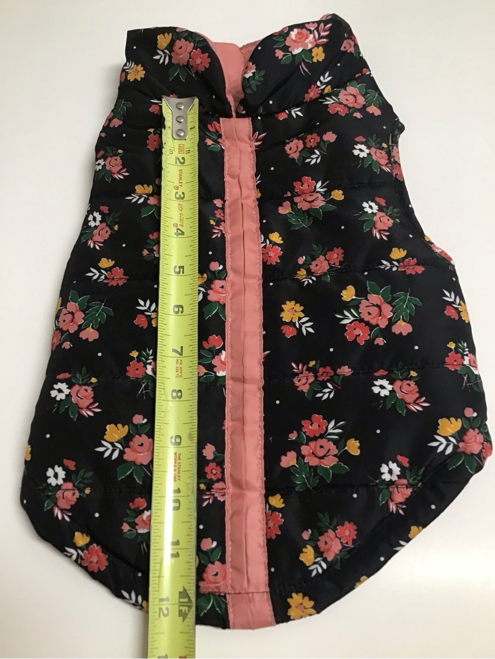 Dog Puffy Vest Quilted Floral MEDIUM Sweater Coat Dusty Rose Winter WARM NEW - Picture 8 of 10